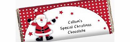 Personalised Spotty Santa Chocolate Bar