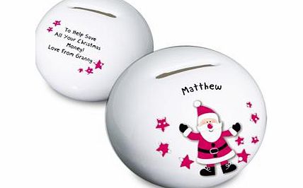 Personalised Spotty Santa Moneybox