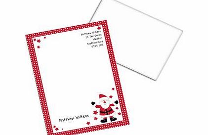 Personalised Spotty Santa Stationery Set