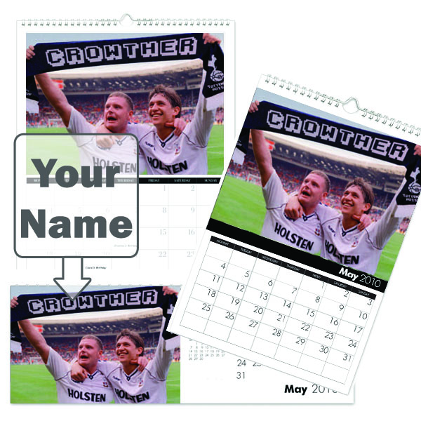 personalised Spurs Legends Calendar A3
