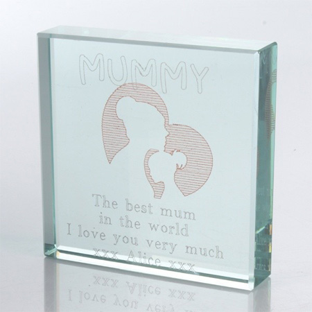 Personalised Square Glass Keepsake - Mummy