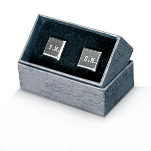 personalised Square Silver Cufflinks