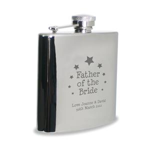 Personalised Stars Father of the Bride Hipflask