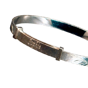 personalised Sterling Silver Christening Bracelet