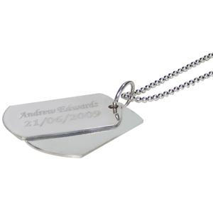 Personalised Sterling Silver Dog Tag Necklace