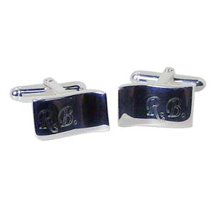 Personalised Sterling Silver Wave Cufflinks