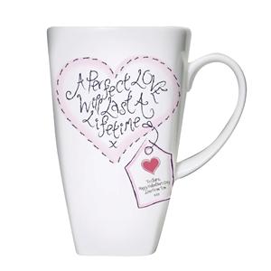Personalised Stitch Heart Perfect Love Large Latte
