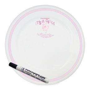 Personalised Stork Its a Girl Message Plate
