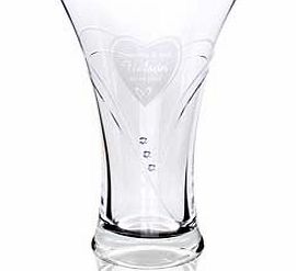 Personalised Swarovski Big Heart Diamante Vase