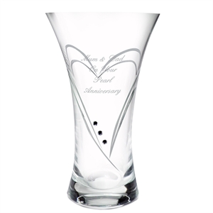 Personalised Swarovski Heart Vase