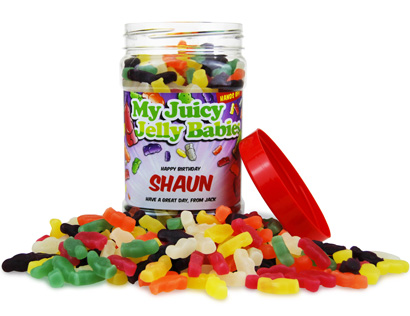 Personalised Sweetie Jar - Jelly Babies