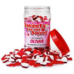 Personalised Sweetie Jar - Jelly Hearts