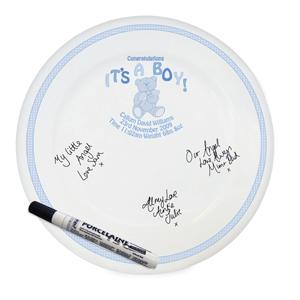 Personalised Teddy Its a Boy Message Plate