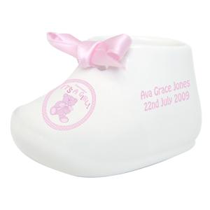 Personalised Teddy Its a Girl Bootee