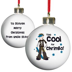 Personalised Too Cool Boy Bauble