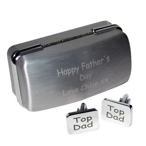 Personalised Top Dad Cufflinks and Personalised