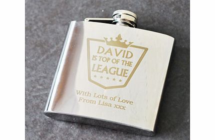 Personalised Top of the League Hip Flask