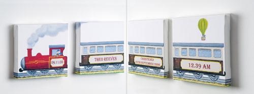 Personalised Train Canvas Quad