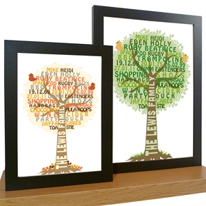 Personalised Typographic Family Tree Poster