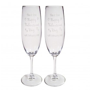 Personalised Valentines Day Champagne Flutes
