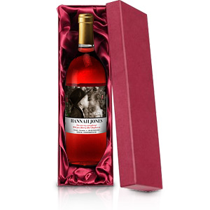 Personalised Valentines Day Wine Rose