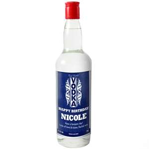 Personalised Vodka - Blue and Silver Label