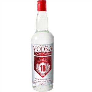 Personalised Vodka - Red and Silver Birthday