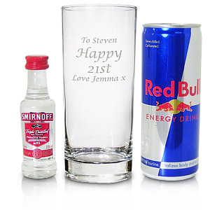 personalised Vodka and Red Bull Gift Set