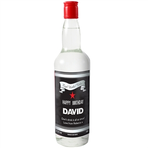Personalised Vodka Bottle - Black and Silver Label