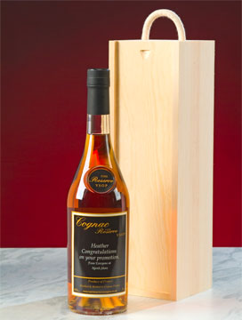 personalised VSOP Cognac with Rope Handled Wood