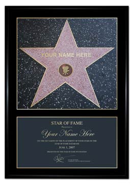 personalised Walk of Fame Star