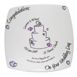 Personalised Wedding Cake Plate