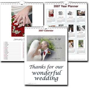 personalised Wedding Calendar A4