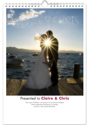 Personalised Wedding Calendar