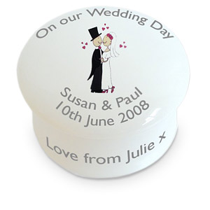 personalised Wedding Couple Trinket Box