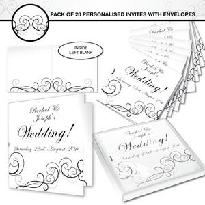 Personalised Wedding Swirl Invitations