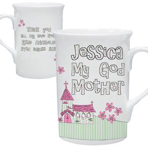 Personalised Whimsical Church Godmother Mug