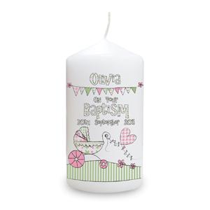 Personalised Whimsical Pram Candle