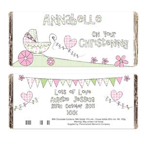 Personalised Whimsical Pram Chocolate Bar