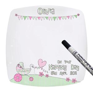 Personalised Whimsical Pram Message Plate
