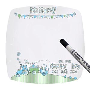 Personalised Whimsical Train Message Plate