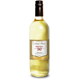 Personalised White Wine for 50th Birthday -