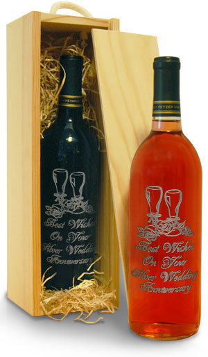 personalised Wine - Silver Wedding Anniversary