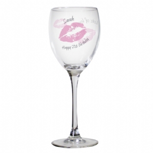 Personalised Wine Glass - Kiss
