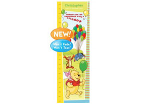 Personalised Winnie the Pooh Fabric Growth Chart