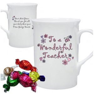 Personalised Wonderful Teacher Flowers Mug with