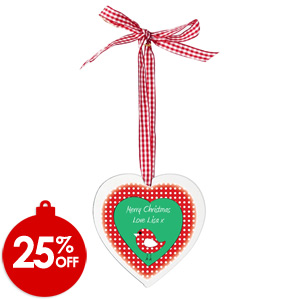 Personalised Wooden Heart Decoration - Christmas