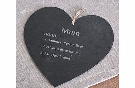 Personalised Word Definition Large Slate Heart
