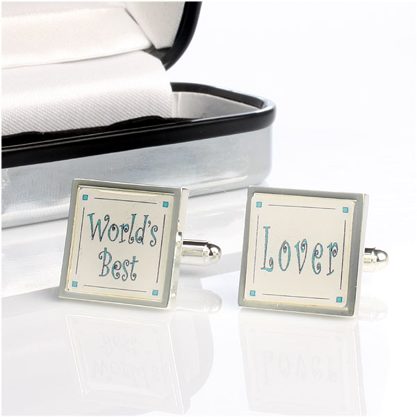 Personalised Worlds Best Lover Cufflinks