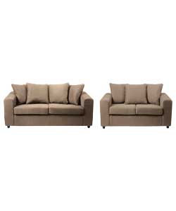 perth Chenille Large and Regular Sofa - Cappuccino